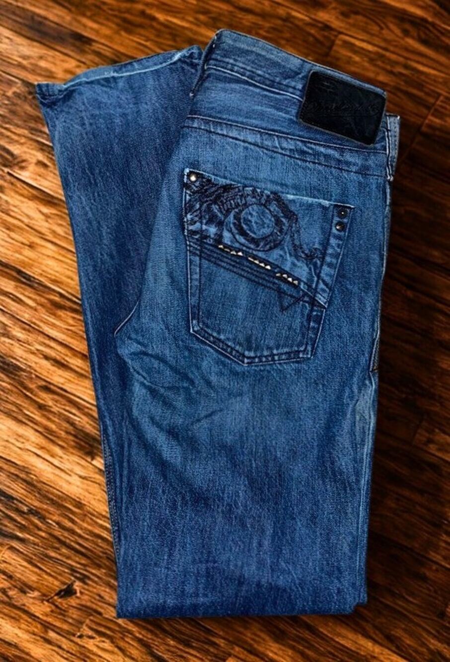 Diesel Timmen 008GE Jeans Mens W31 L34 Medium Wash Blue Straight Button Fly Y2K